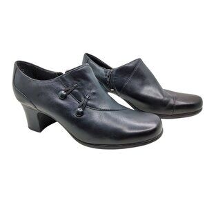 Women's Clark's Leather Side Zip Button Detail Booties